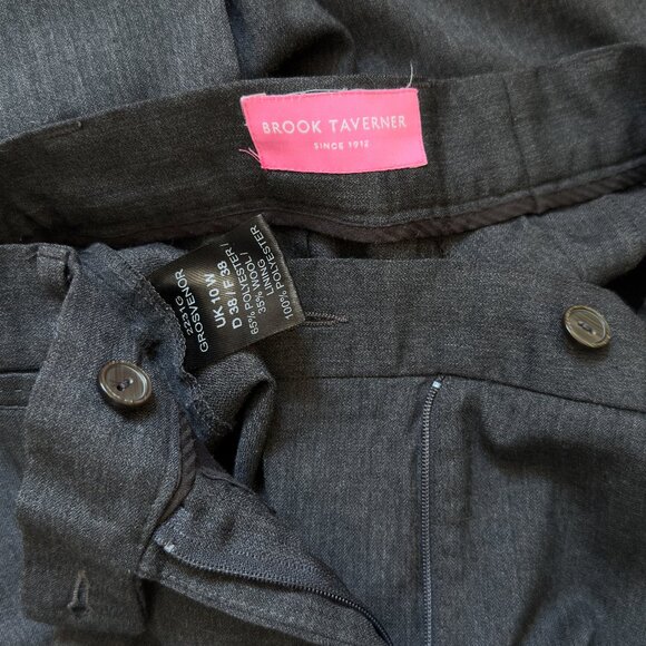 Brook Taverner Grosvenor Mid Grey Straight Leg Trouser|UK 10 - Picture 9 of 9